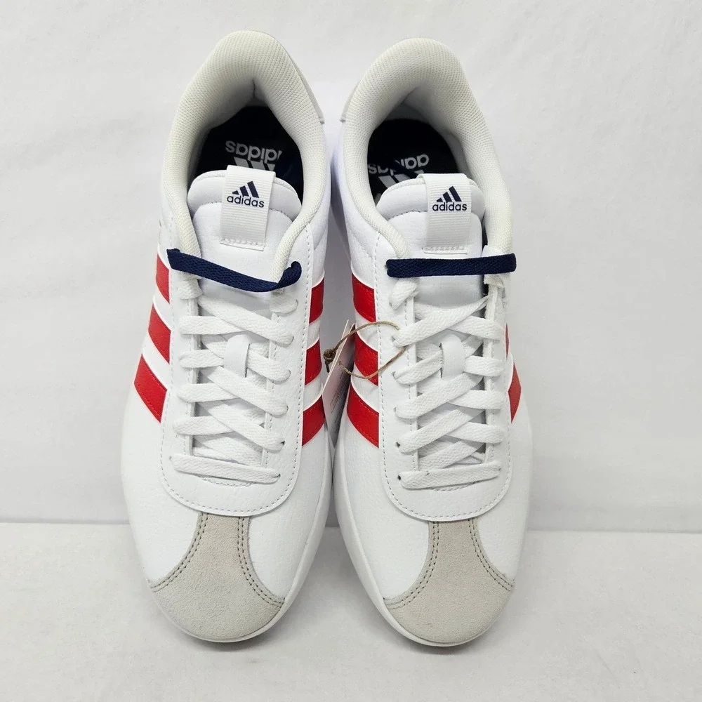 Adidas‎ Men's VL Court 3.0 Skateboarding Shoes IF4464 White Gray Red Sz 9.5